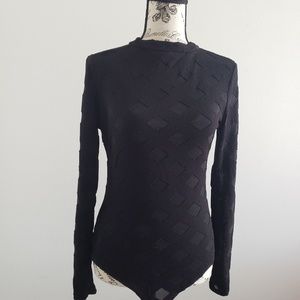 Black checkered imprint bodysuit